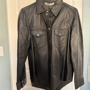 Zara Black Leather Shirt
